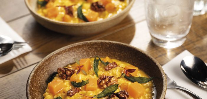 Butternut Squash Risotto with Crispy Sage and Toasted Walnuts